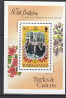 1985 Turks & Caicos Queen Mother Royalty Souvenir Sheet  MNH - Turks And Caicos