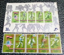 EGYPT -Complete Set Of The Olympic Games 1984-Los Angeles Olympics With The Souvenir Sheet, VF - Usados