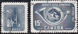 Canada U  298/299 (o) Usado. 1957 - Oblitérés