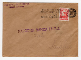 1957. YUGOSLAVIA,CROATIA,ZAGREB TOWN SAVINGS BANK,COVER TO NATIONAL BANK SARAJEVO - Covers & Documents