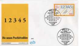 Germany Deutschland 1993 FDC Die Neue Neuen Postleitzahlen, The New Postal Codes, Canceled In Berlin - 1991-2000
