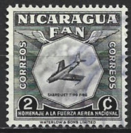 Nicaragua 1954. Scott #756 (U) Sabre Jet Plane - Nicaragua