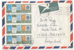 South Africa AirmailCV Capetown15feb1975 X Suisse With Strip4 UPU C.15 = Rate C.60 - Posta Aerea