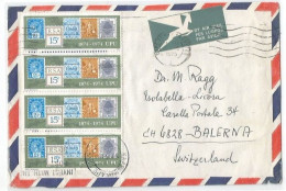 South Africa AirmailCV Capetown15feb1975 X Suisse With Strip4 UPU C.15 = Rate C.60 - Luftpost