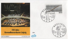 Germany Deutschland 1993 FDC 250 Jahre Gewandhausorchester Leipzig, Music Musik, Canceled In Berlin - 1991-2000