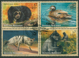 UNO Wien 2001 Gefährdete Tiere Bär Ente Wolf Langur 327/30 ZD Gestempelt - Used Stamps