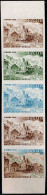 MONACO 1960 MAIL TRANSPORTATION SET  STRIP OF 5 STAMPS IMPERF PROOF MI No 61 MNH VF!! - Variétés