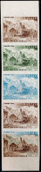 MONACO 1960 MAIL TRANSPORTATION SET  STRIP OF 5 STAMPS IMPERF PROOF MI No 61 MNH VF!! - Errors And Oddities
