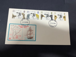 9-2-2024 (3 X 44) UK (Great Britain) FDC - 1982 - Charles Darwin - 1981-1990 Em. Décimales