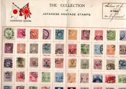 JAPON  DOCUMENT AVEC TIMBRES VENDUS PAR LES CAPITAINES DE BATEAUX AUX TOURISTES DEBUT XX E SIECLE - Storia Postale