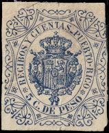 ESPAGNE / ESPANA - COLONIAS (Puerto-Rico) 1881 Sello Fiscal "RECIBOS Y CUENTAS" 5c De Peso Blue - Nuevo Sin Goma - Puerto Rico