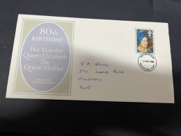 9-2-2024 (3 X 44) UK (Great Britain) FDC - 1980 -The Queen Mother's 80th Birthday - 1971-1980 Decimale  Uitgaven