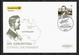 2013 Joint Germany And Australia, OFFICIAL FDC GERMANY: Ludwig Leichhardt - Joint Issues