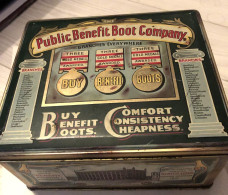 Ancienne Boîte En Métal Public Benefit Boot Company St Pauls St Leeds Angleterre - Boxes