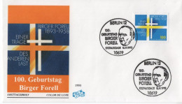 Germany Deutschland 1993 FDC Birger Forell, Priest Swedish Protestant Pastor, Sweden, Canceled In Berlin - 1991-2000