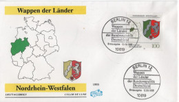 Germany Deutschland 1993 FDC Wappen Und Lander, Nordrhein-Westfalen, Canceled In Berlin - 1991-2000