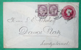 ENTIER VICTORIA THREE PENCE ROUGE + COMPLEMENT AFFRANCHISSEMENT 2 X ONE PENNY PERFORE U&C UHTHOFF & CO 1896 COVER - Perfins