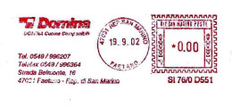 SAN MARINO - 2002 DOMINA CUCINE COMPONIBILI - Ema Affrancatura Meccanica Rossa Red Meter Su Busta Non Viaggiata - 1952 - Brieven En Documenten