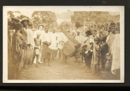 Native Jazz Band Music SIERRA LEONE Africa. Old Real Photo Sepia Postcard ETHNIC - Sierra Leona