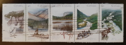 Canada 1991  USED  Sc1325a    Hor. Strip Of 5 X 40c Heritage Rivers - 1 - Used Stamps