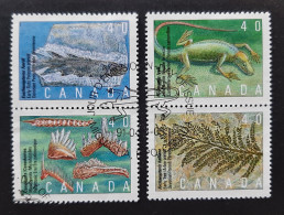 Canada 1991  USED  Sc1306 -1309,    4 X 40c Prehistoric Life - 2 - Gebruikt