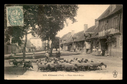 18 - CLEMONT - PLACE ALBERT-BOYER - TROUPEAU DE MOUTONS - Clémont