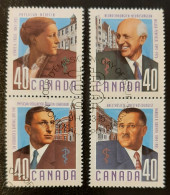 Canada 1991  USED  Sc1302 -1305,    4 X 40c Canadian Doctors - Usati