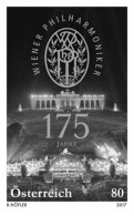 Austria 2017 - 175 Jahre Wiener Philharmoniker (Schwarzdruck) Black Print Mnh** - Proeven & Herdruk