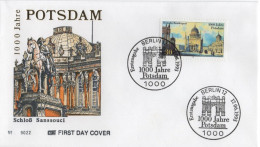 Germany Deutschland 1993 FDC 1000 Jahre Potsdam, Schloss Sanssouci, Canceled In Berlin - 1991-2000