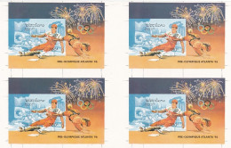 F-EX15118 LAOS MNH 1994 IMPERF & UNCUT PROOF BLOCK 4 ATLANTA BASEBALL OLYMPIC GAMES.  - Béisbol