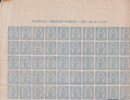 F-EX29115 PHILIPPINES REVENUE DERECHO JUDICIAL 64 IMPERFORATED PROOF.  - Filippine