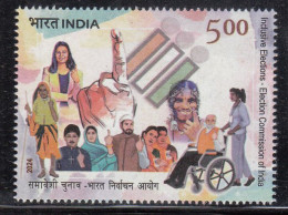 Election Commission Of India 2024, Democracy, Voting Finger, Handicap, Disabled On Wheelchair, Women, - Unused Stamps