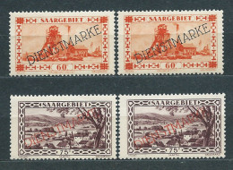 Saargebiet Dienstmarken 1929/1934, Lot Of 4 Stamps MiNr 29-30 - Unused MNH ** - Servizio