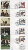 Germany Deutschland 1993 FDC X5 Fur Die Wohlfahrt, Trachten Folklore National Costumes Folk Dance Dances Tanzen, Berlin - 1991-2000