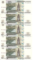 RUSSIE 10 RUBLES 1997(2004) UNC P 268 C ( 5 Billets ) - Russia