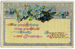 MAY YOUR BIRTHDAY - FLOWERS (EMBOSSED) / DUNHOLME RUBBER STAMP / ASHLIN FARM (DANBY) - Geburtstag