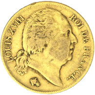 Louis XVIII-20 Francs 1818 Lille - 20 Francs (or)
