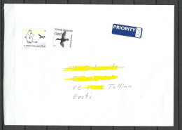 FINNLAND Finland 2023 Air Mail Cover To Estonia Moomi & Bird NB! Stamps Remained Mint (not Cancelled) - Briefe U. Dokumente