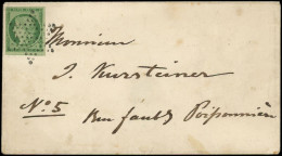 LET FRANCE - Poste - 2, Seul Sur Lettre, Obl étoile (angle Supérieur Gauche Lég. Touché): 15c. Vert - 1849-1876: Période Classique