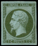 * FRANCE - Poste - 11, Belles Marges, Signé Brun: 1c. Olive - 1853-1860 Napoleone III