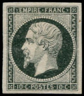 (*) FRANCE - Poste - 13A, Essai En Noir Sur Blanc, Type I: 10c. Empire - 1853-1860 Napoléon III.