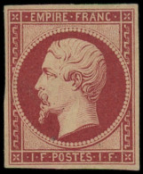 * FRANCE - Poste - 18d, Réimpression De 1862, Un Grain Dans Le Papier: 1f. Carmin - 1853-1860 Napoléon III.