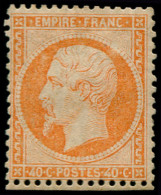 * FRANCE - Poste - 23, Signé Brun + Certificat Roumet: 40c. Orange - 1862 Napoléon III