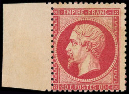 * FRANCE - Poste - 24, Signé Calves, * Infime, Bdf: 80c. Rose - 1862 Napoleon III