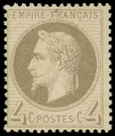 ** FRANCE - Poste - 27B, Type II, Luxe: 4c. Gris - 1863-1870 Napoléon III Lauré