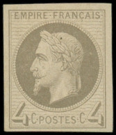 * FRANCE - Poste - 27Be, Non Dentelé, Impression Fine De Rothschild, Signé Calves: 4c. Gris - 1863-1870 Napoleon III Gelauwerd