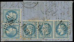 LET FRANCE - Poste - 29B, Paire Et Bande De 3 Sur Lettre (déchirée à L'ouverture), Obl GC 4034, Cad T17 Troyes 18/2/71 P - 1849-1876: Klassieke Periode