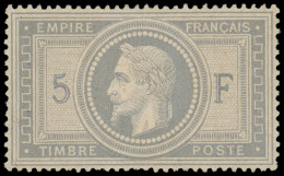 * FRANCE - Poste - 33, Bel Exemplaire, Signé Brun Et Roumet: 5f. Violet-gris - 1863-1870 Napoléon III Lauré