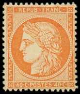 ** FRANCE - Poste - 38, Signé Scheller (points Dans La Gomme): 40c. Orange - 1870 Siège De Paris