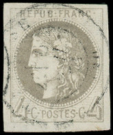 O FRANCE - Poste - 41Bd, Belles Marges, Signé Brun Et Calves: 4c. Gris-foncé - 1870 Emission De Bordeaux